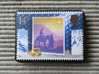 イギリス1988年　クリスマス切手ブローチ 8078の画像