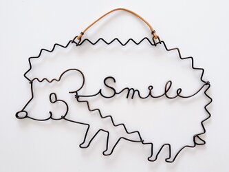 ハリネズミのSmileシルエットオーナメントの画像