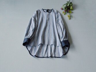 ★SALE★コットンジャガード刺繍配色仕様ゆったり着られるシンプルなトップス♪の画像