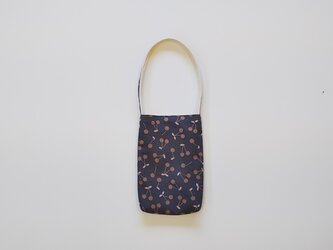縦長の小さな手提げ さくらんぼ パープルグレー　の画像