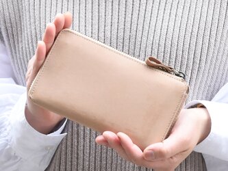 財布 レディース 長財布 最小 TIDY2.0 小さい長財布 メンズ 本革 タイディ2.0 ナチュラル HAW021の画像