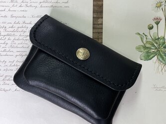 mare-mini-wallet：ブラック（イタリアンレザーミニ革財布）受注製作の画像