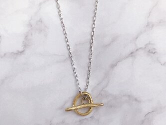 真鍮×silver ネックレス　new symbol シルバー　コンビカラーの画像