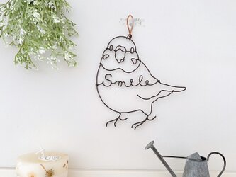 セキセイインコSmileシルエットオーナメントの画像