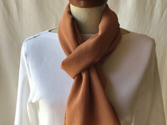 草木染め　シルクストール　紅梅　赤茶の画像