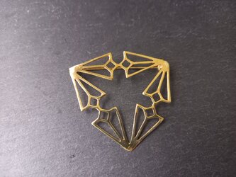 真鍮  brass   レトロ模様  ブローチの画像