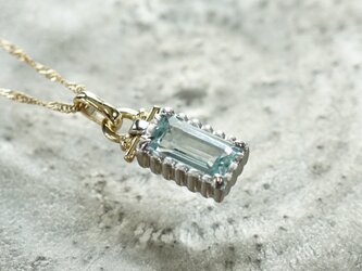 K18YG×PT950　アクアマリンぺンダント <ヘッドのみ>の画像