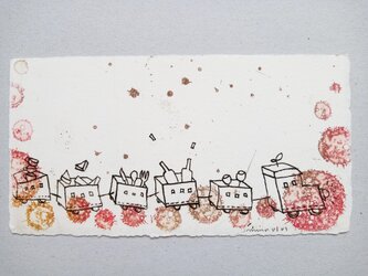銅版画【パーティ列車】の画像