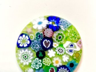 ゴルフグリーンマーカー⛳️花と♡ハート　ガラスミルフィオリ：磁石付きの画像