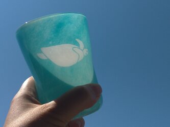 海コップ　ウミガメ　グラス　ビアグラスの画像