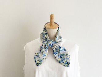 ターバンにもなる春夏のスカーフ♡保冷剤ポケット付きで涼しく使える♡小花柄のネッククーラー　ヘアバンド　コットン　自然素材の画像