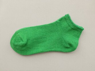 リネン アンクルソックス（フレッシュグリーン）22-24cmの画像
