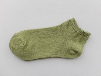 リネン アンクルソックス（エルムグリーン）22-24cmの画像