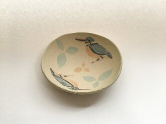 色泥彩 カワセミ浅小鉢の画像