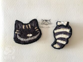 ブローチ【チェシャ猫】黒の画像