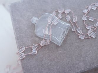 long necklace silk ローズクォーツの画像