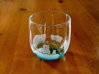 夏一番星コップ　シロクマの親子　グラス　ビアグラスの画像