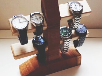 【八刻】腕時計ホルダー　ウォッチホルダー　腕時計スタンド　ウォッチスタンド　無垢材　インテリア パパ プレゼントの画像