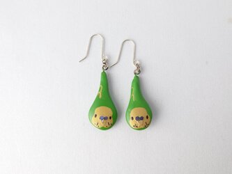 セキセイインコ(金)しずく漆ピアス・イヤリングの画像