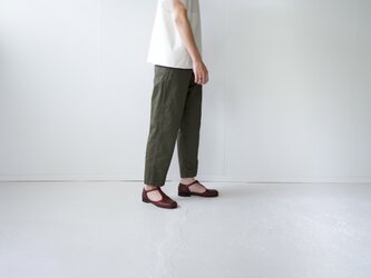 twill cotton linen/uncle  pants/olive nightの画像