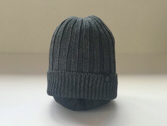 フレンチリネンニット帽 ネイビーの画像