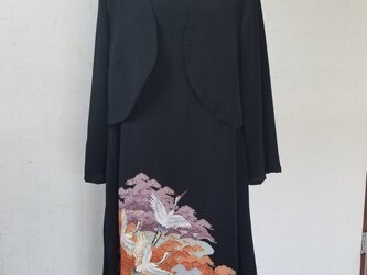 黒留袖リメイク　ボレロ付きドレスの画像