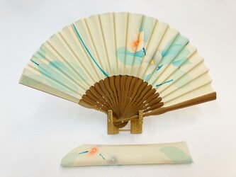 【受注制作】着物扇子　アンティークの絹の着物使用　日本の京都の職人が手仕事で制作　オンリーワン　プレゼントに最適の画像