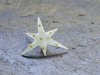 七宝焼 ピンブローチ 星　シルバー999の画像