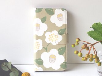 ＜Android機種対応＞和モダン椿の手帳型スマホケースの画像