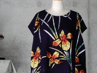 着物リメイク　浴衣のTブラウス/フリーサイズ   注染　kimono  yukata　の画像