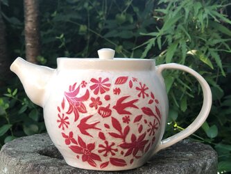 kakiotoshi teapot  — 鳥と花の画像