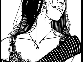 切り絵「モデル・アユミ」の画像