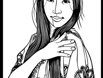 切り絵「モデル・アユミ02」の画像