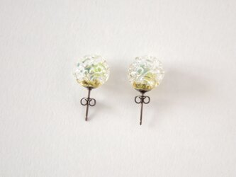 【イギリス製】ハンドメイド  フェルト入り ガラスピアスの画像