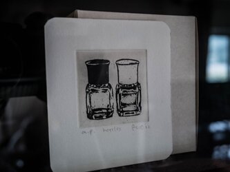 版画ゆうびん no.14 “bottles”（銅版画）の画像