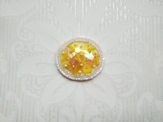 #259  刺繍ブローチ　オレンジ&イエローの画像