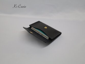 ヌメ革 ベルト通し型カードケース（ブラック色）の画像