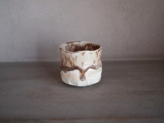 釉流しぐい呑み（薄紅）の画像