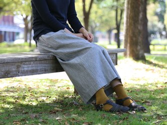 Mサイズ【期間限定価格】亀田縞のたりズボン（灰色）の画像