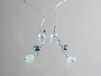 Blue Beauty チェーンピアスK10YG