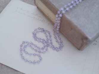 long necklace silk ラベンダーアメジストの画像