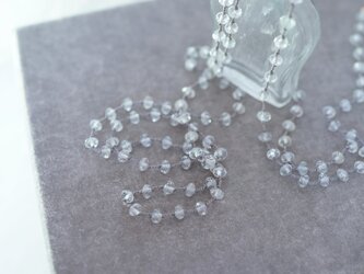 long necklace silk ホワイトトパーズの画像