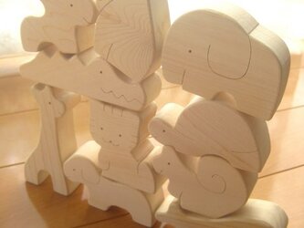 動物積木(木曽ひのき)の画像