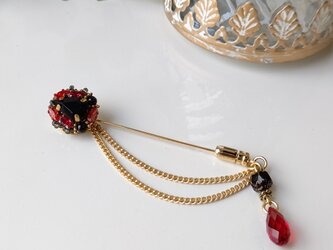 vintage crystal brooch pin (golden color) 【ﾋﾟﾝﾌﾞﾛｰﾁ】【ﾊｯﾄﾋﾟﾝ】の画像