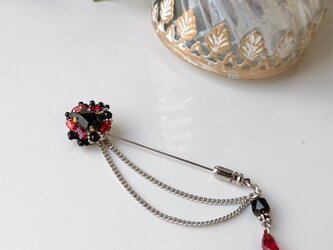 vintage crystal brooch pin (rhodium color) 【ﾋﾟﾝﾌﾞﾛｰﾁ】【ﾊｯﾄﾋﾟﾝ】の画像