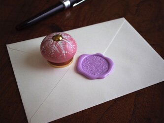 彫金スタンプ　スノーフレーク　ピンク