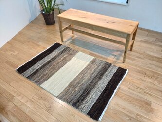 Newモデル】夏でも快適オーガニックラグ　四季を楽しむオールシーズンラグ　ガゼニベカール　122x78cmの画像