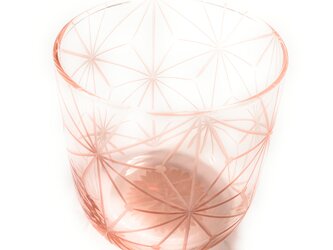 東京切子（花切子）グラス　千代紙　ピンクの画像