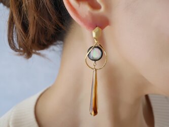 黒蝶貝とべっ甲のピアス/イヤリングの画像