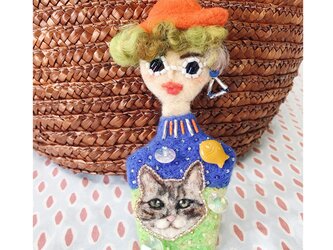 地中海バカンスねこ【女子会ブローチ】の画像